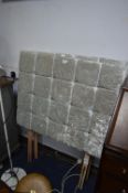 Two Silver Crushed Velvet Single Headboards
