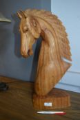 Carved Wooden Horses Head