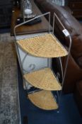 Folding Three Tier Shelf Unit rattan Shelves