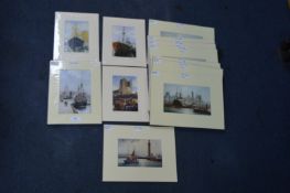 Fourteen Small Mounted Jack Rigg Prints Including