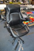 *Black Leather Executive Swivel Chair (AF)