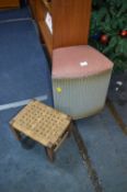 Lloyd Loom Linen Bin and Seagrass Stool