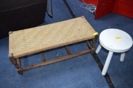 Seagrass Stool and a White Painted Milking Stool