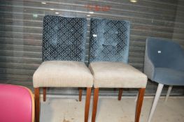 *Pair of Blue & Oatmeal Side Chairs