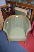 Green Painted Lloyd Loom Style Bedroom Chair