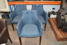 *Three Blue Upholstered Armchairs