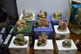 Nine Lilliput Lane Cottages etc. (church has minor
