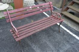 Slatted Garden Bench with Cast Iron Supports