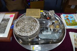 Stainless Steel Tray Containing Decorative Metal O