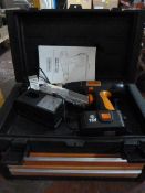 Plastic Tool Chest with Drawers and Cordless Hamme