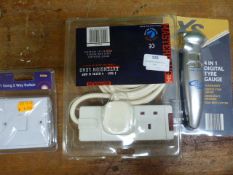 Extension Lead, Tyre Gauge and Two Way Switch