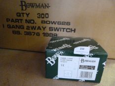 *Box of 300 Bow 626 One-Gang Two-Way Switches