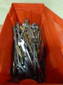 Plastic Toolbox with Spanners, Screwdrivers, etc.