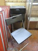 Seven Tubular Framed Folding Plastic Chairs