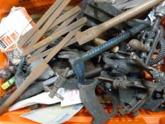 Assorted Hand Tools Including Plane, Drills, Hamme