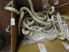 Box of Assorted Short Lengths of Nylon Rope