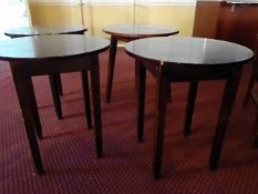 * 4 circular dark wood pub tables 600 diameter