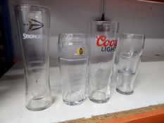 * quantity of glassware approximately 50 items pints strongbow fosters coors plus quantity of half