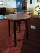 * 4 circular dark wood pub tables 600 diameter