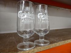 * carlsberg pilsner a pint glasses plus others approx 40 items