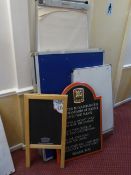 * selection of notice boards pin boards A- boards and nobo boards