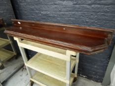 * ornate dark wood over mantle shelf 1300 long