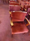 * 5 armchairs vintage red velvet cabaret / cinema style