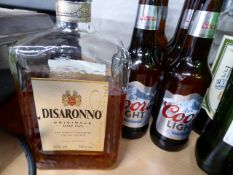 * 8 bottles out of date date coors light + 2/3 bottle disaronno with optic