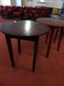 * 4 circular dark wood pub tables 600 diameter