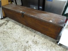 * long wooden storage chest on casters 1770 x 340 x 430