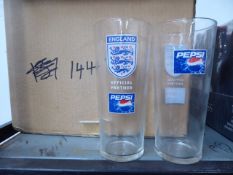 * box of 18 official england pepsi pint glasses
