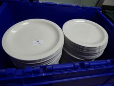 * 100 white dinner plates 23 centimetres