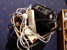 * box containing cables and lighting controller