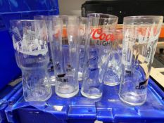* approximately 50 decorative pint glasses carling coors guinness