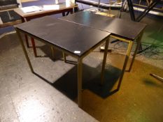 * set of 6 gold frame pub tables with black tops 900 x 450