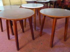 * 4 circular dark wood pub tables 600 diameter