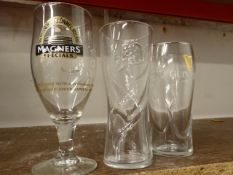 * approximately 70 items pint and half pint glasses