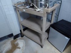 * brown 3 tier rubbermaid catering trolley