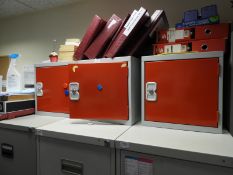 *Three Cubicle Lockers (red & grey)