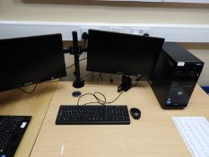 *HP Pro Desktop Computer with Two Monitors, Keyboard and Mouse