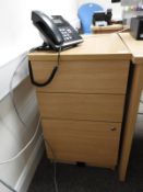 *Standalone Three Drawer Unit in Light Oak Finish