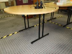 *Circular Meeting Room Table with Folding Legs
