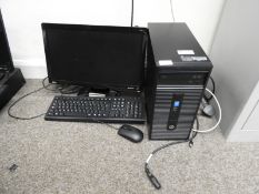 *HP Desktop Computer with Intel Core i3 Processor, Benq Monitor, Keyboard and Mouse