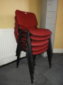 *Five Stackable Office Chairs (red)