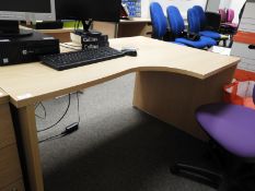 *Workstation with Right-Hand Return in Beech Finish