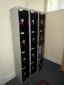 *Three Banks of Four Coin Operated Lockets with Keys