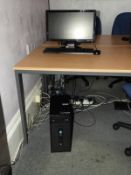 *HP Desktop Computer with Intel i3 Processor, Benq Monitor, Keyboard and Mouse