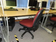 *Light Oak Topped Office Table with Operators Gas Lift Chair