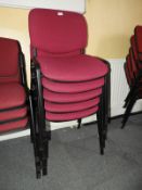 *Five Stackable Office Chairs (cerise)