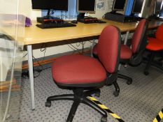 *Light Oak Topped Office Table with Two Operators Gas Lift Chairs